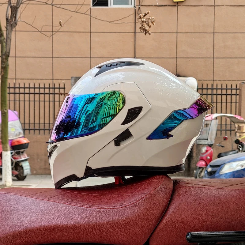 High-Quality Flip Up Motorcycle Helmet | DOT Approved Double Lens Full Face Moto Casco | Capacete for Motociclistas