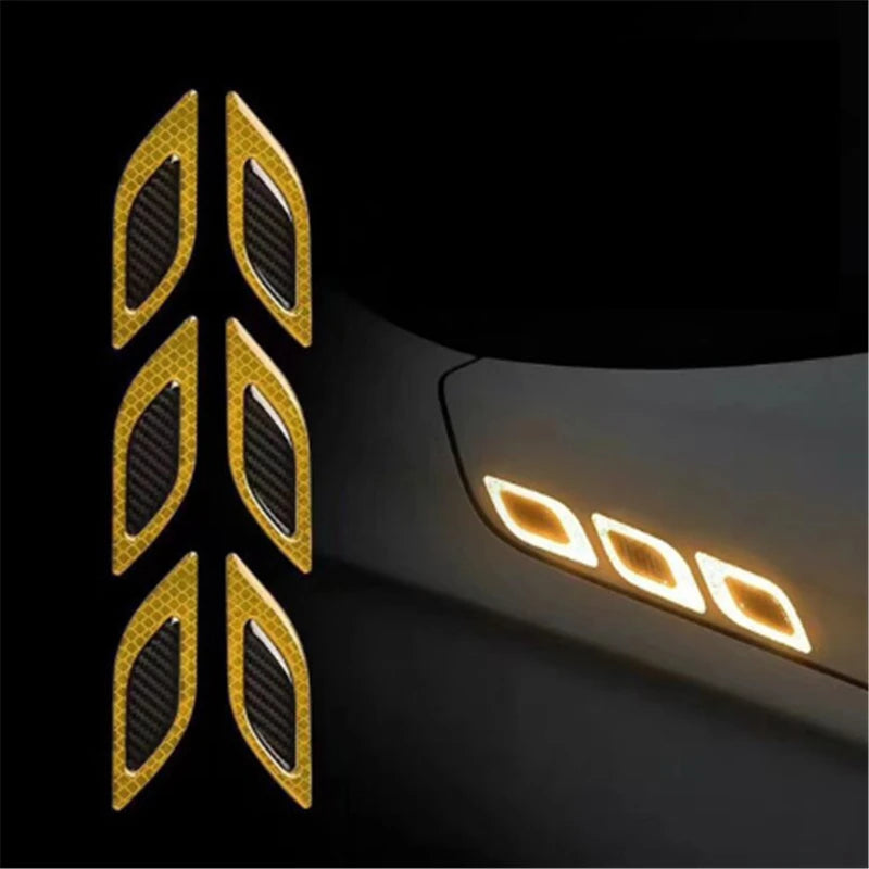 6pcs/Set Car Reflective Safety Stickers: Anti-Scratch Warning Decals for Truck, Auto Exterior Decoration