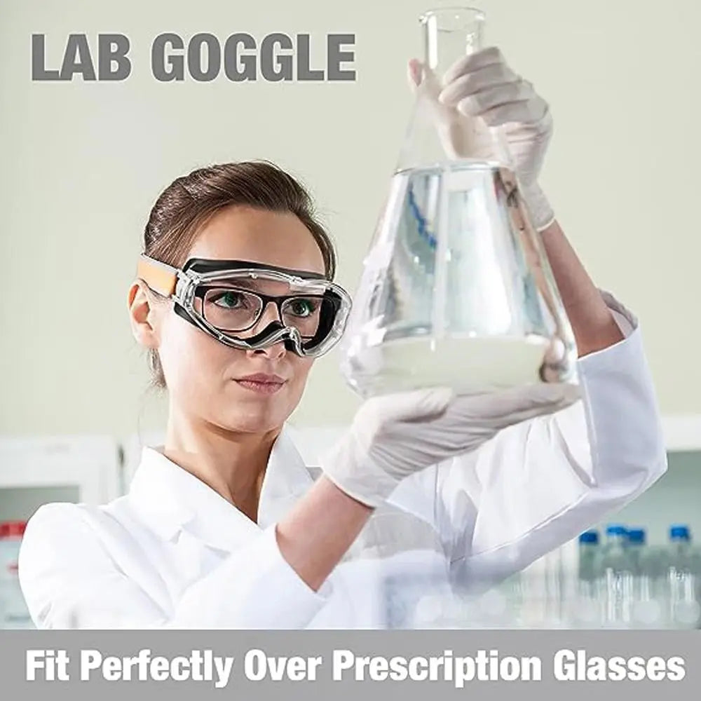 New Safety Goggles - Anti-Fog Clear Lens, Dust Proof Work Lab Eyewear, Industrial Grade Eye Protection