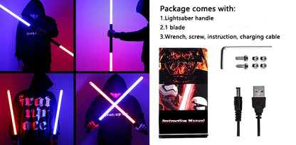 RGB Metal Lightsaber Toy - Laser Sword with Light and Sound Effects, Durable Kpop Lightstick for Play and Display