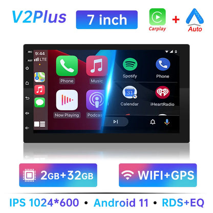 Android 11 Universal Car Radio - 7"/9"/10" 2 Din Multimedia Player with WIFI, GPS for Hyundai, Nissan, Toyota, Kia - 32GB