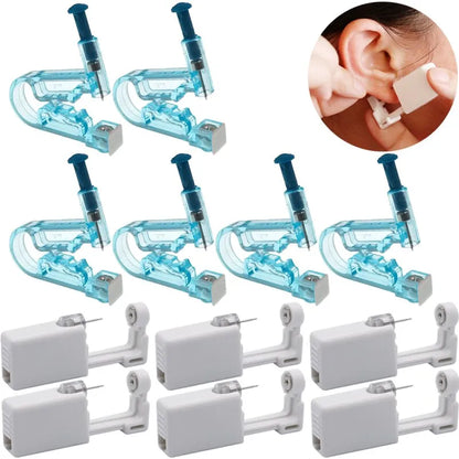 Disposable Safety Ear Piercing Gun Kit - Disinfectable Earring Piercer Machine with Nose Clip - Easy-to-Use Body Jewelry Piercing Tool