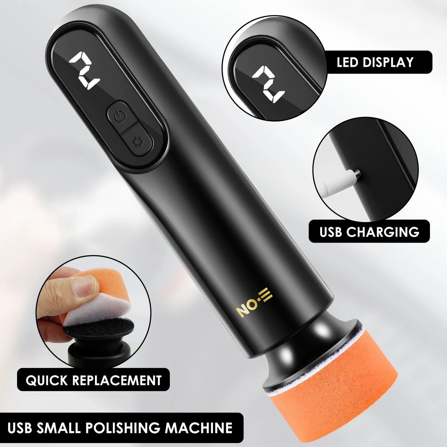 Mini Cordless Car Polisher - Electric Car Polishing Repair Kit with LED Display for Automotive Scratch Removal