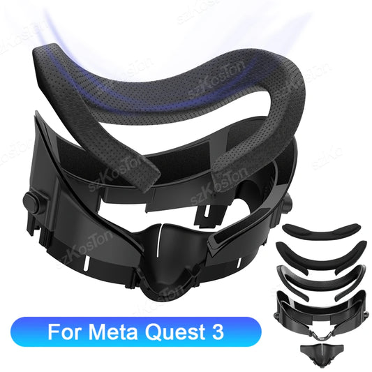 Adjustable VR Facial Interface Bracket for Meta Quest 3 – Face Cover with Anti-Light Nose Pad | Essential Meta Quest 3 Accessories