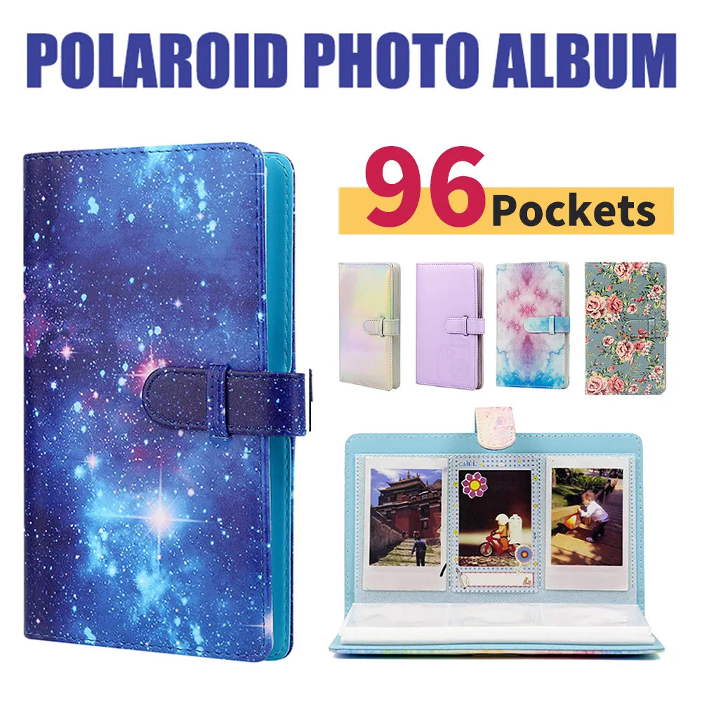 96-Pocket 3-Inch Photo Album for Fujifilm Instax Mini Films - Compatible with Instax Camera Models 9, 7s, 70, 25, 50s, 90 - Name Card Holder Book