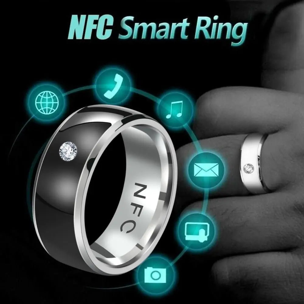 Multifunctional NFC Smart Ring - Stainless Steel Magic Wearable Finger Ring, Waterproof, Connects with Android Phones