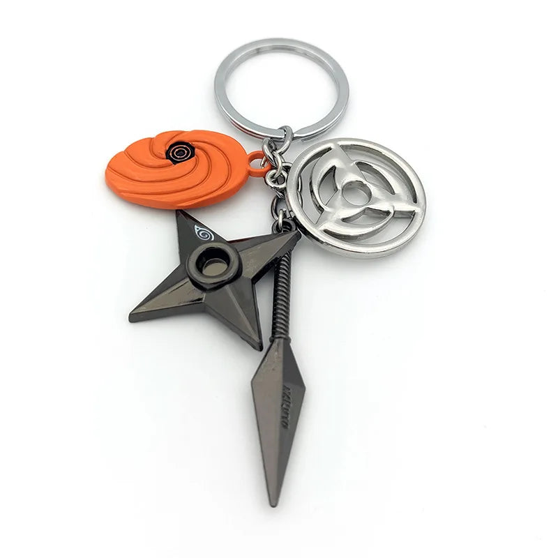 Naruto Anime Keychain - Ninja Kunai, Shuriken & Red Cloud Accessories for Car, Backpack - Perfect Gift for Fans