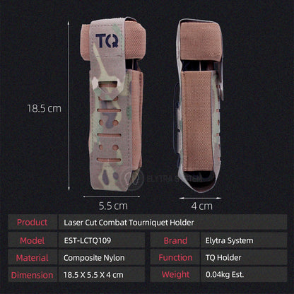 Tactical TQ Tourniquet & Trauma Shear Pouch - MOLLE PALS Compatible Holder for Duty Belt Loop, EMT EMS Essential