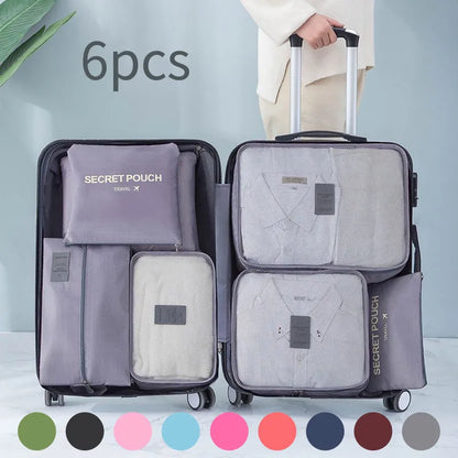 6pcs Portable Travel Organizer Storage Bags: Suitcase & Luggage Organizer Set for Women