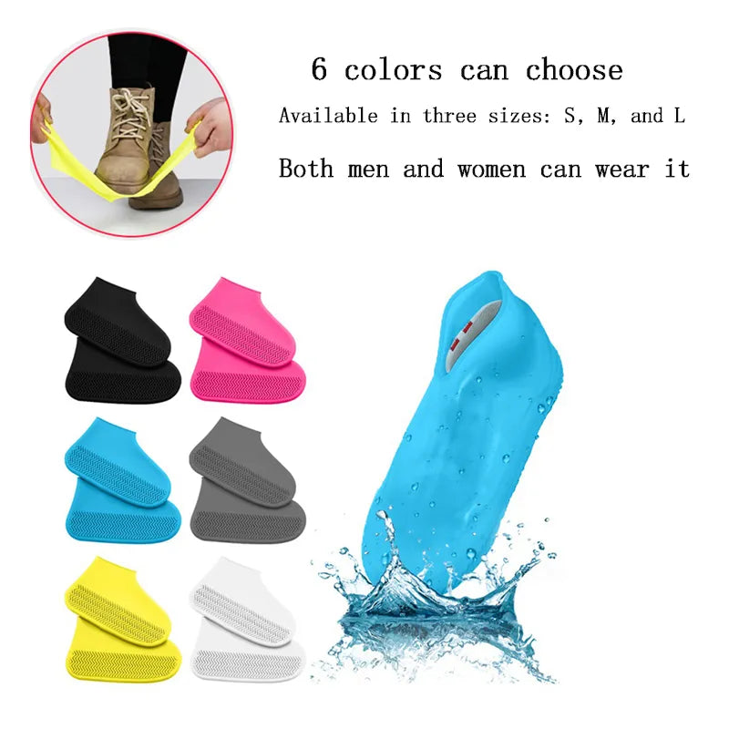 1 Pair Waterproof Non-slip Silicone Shoe 