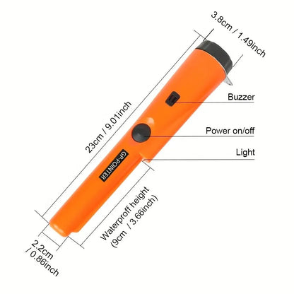 Waterproof Handheld Metal Detector with LED Lights - GP-pointer Pinpointing for Treasure Search