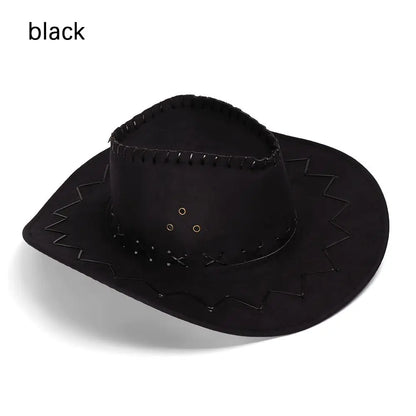 Unisex Suede Cowboy Hat - Fashionable Western Cap for Men and Women, Practical Wild West Fancy Dress Headwear