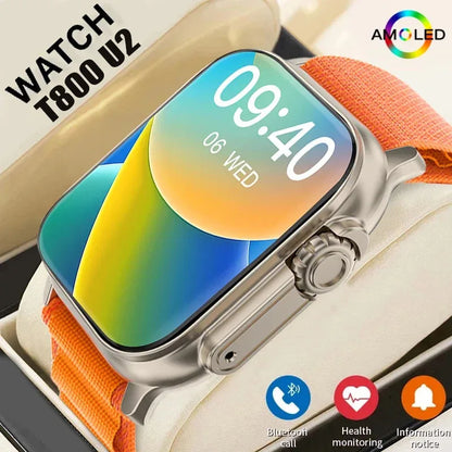 New T800 U2 Smart Watch 49mm - 2024 NFC, GPS, Bluetooth Call, Music, Games, Wireless Charging - For Men and Women