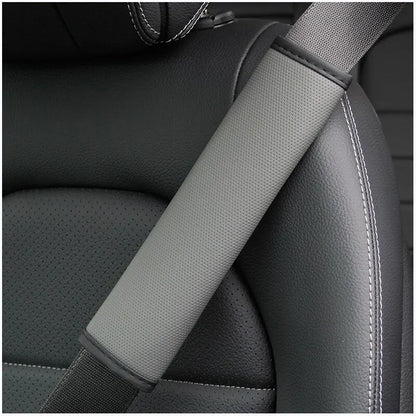 1PCS PU Leather Embossed Car Seat Belt Shoulder Cover: Comfortable Safety Belt Protective Car Accessory