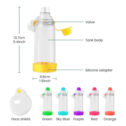 Aerochamber Automizer Spacer Mist Storage Nebulizer Tank - Mask Cup for Asthma Inhalation - Baby, Adult, Children