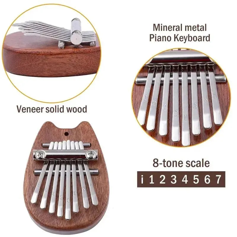 8-Key Mini Wooden Kalimba – High-Quality Thumb Piano and Marimba | Exquisite Musical Accessory and  Pendant Gift