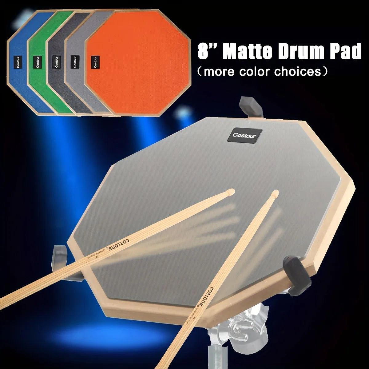 8 Inch Double-Sided Silent Drum Practice Pad - Triple-Layer Rubber Mute Pad for Beginners