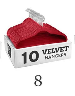 10Pcs Colorful Velvet Non-Slip Hangers - 45CM Seamless Flocking for Dry and Wet Wardrobe Storage, Adult Magic Hangers