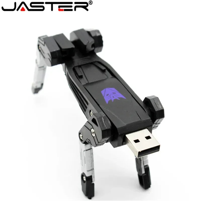 JASTER Plastic Toy Style USB Flash Drive – Cartoon Transformer Character, Available in 4GB, 8GB, 16GB, 32GB, Transformation Robot Pendrive