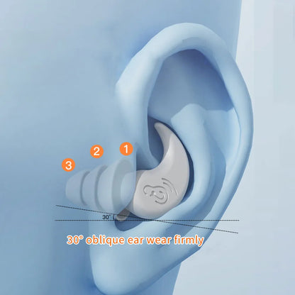 Dive into Silence with Anti-Noise Silicone Earplugs - Perfect for Sleeping, Diving, Surfing, and Swimming Ear Protection