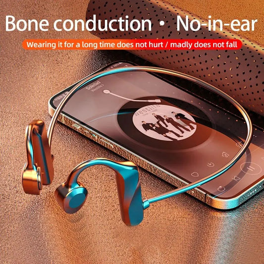 Immerse in Sound: K69 Bone Conduction Bluetooth Earphones - Hifi Music Headphones with Sport Ear-hook, Wireless Headsets, Mic, and Waterproof Earbuds