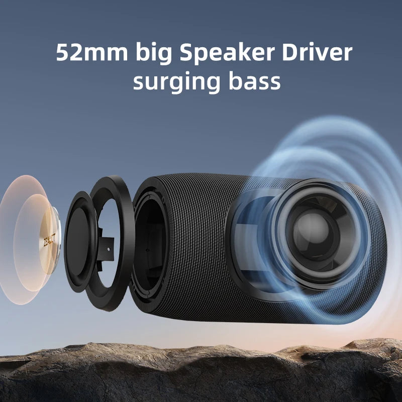 ZEALOT S32 Mini Portable Bluetooth Speaker - HIFI Subwoofer with FM Radio, TF Card, TWS, and USB Support