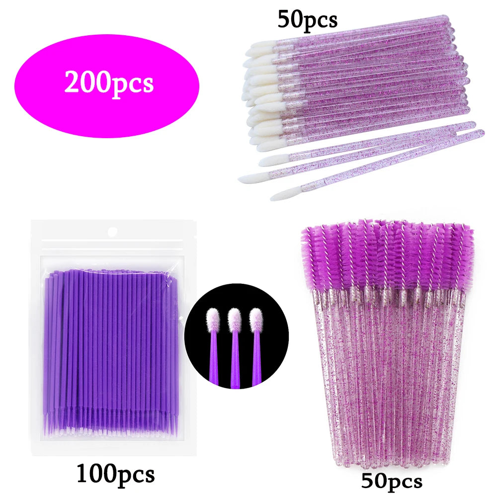 200 Pcs Disposable Makeup Brushes Set: Eyelashes, Eyebrows, Lip Tools - Microbrush Swab Crystal Mascara Wands from Trusted Supplier