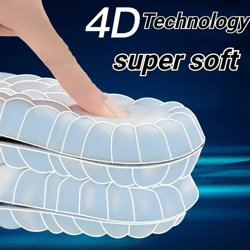 Super Soft 4D Massage Shoe Insoles: Latex Sports Inserts for Running & Basketball Shoes - Arch Support for Unisex Orthopedic Comfort