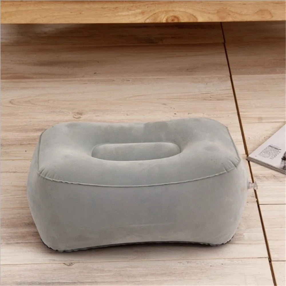 Inflatable PVC Footrest Pillow - Soft Cushion for Air Travel, Office, and Home Leg Relaxation