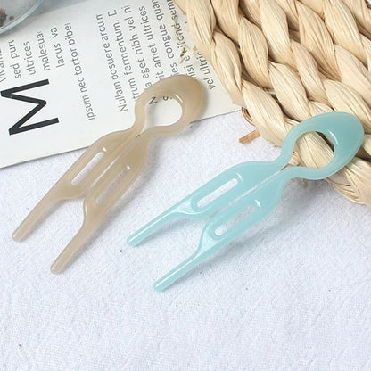 U-Shaped Wavy Hair Clip: Round-Headed Hair Fork for French Fashion - Medium DIY Hairstyle Tool for Women's Curly Hair, Simple and Stylish