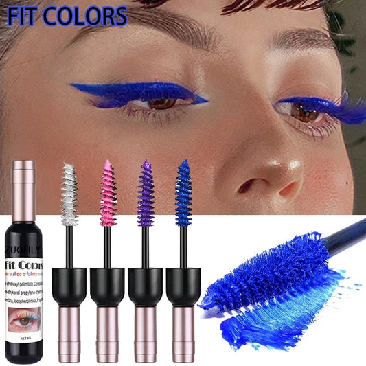 Wine Bottle 4D Silk Fiber Eyelash Mascara – Waterproof & Fast-Drying Eyelash Curl Extension – Blue Ink Makeup