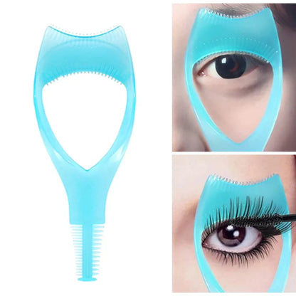 3-in-1 Plastic Applicator Brush: Novelty Mascara Guide, Multifunction Eyelash Styling Tool - Precise Eyelash Curler for Perfect Application