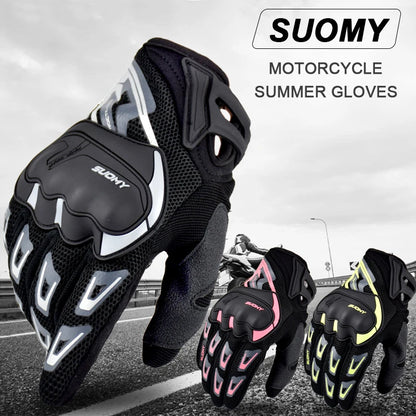 Suomy Summer Motorcycle Gloves - Breathable Mesh Moto Gloves for Men and Women, Touch Screen Compatible, Ideal for Motocross and Cycling