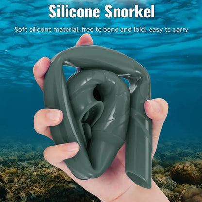 Soft Silicone Diving Snorkel - Portable, Foldable, Easy-Breath for Scuba, Freediving, Spearfishing and Swimming with Storage Case