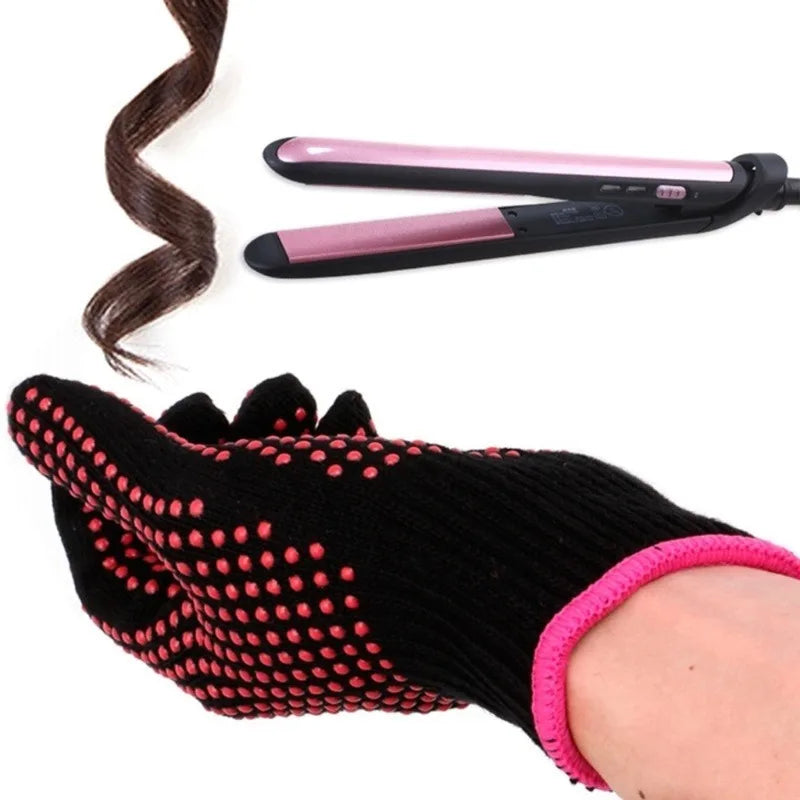 New Double-Sided Hair Straightener Curling Tong: Heat-Resistant Hairdressing Finger Gloves - Salon Tools for Hair Styling