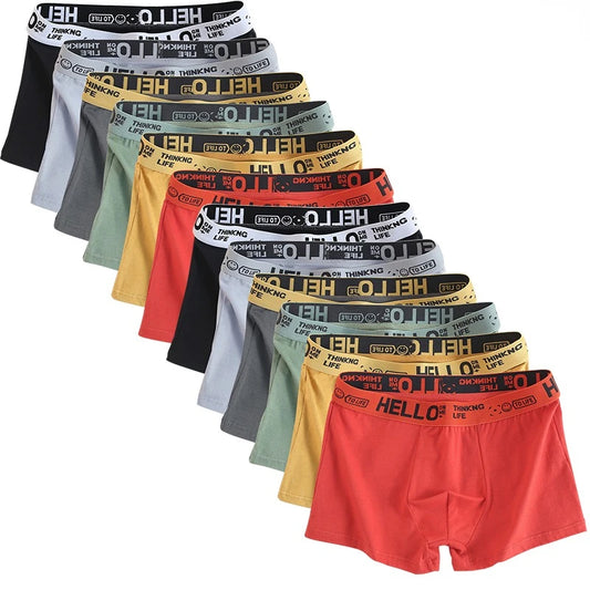 6 Piece Men's Breathable Cotton Boxer Shorts Set - Comfortable Soft Underwear, Pure Cotton Underpants for Men, Plus Size Available