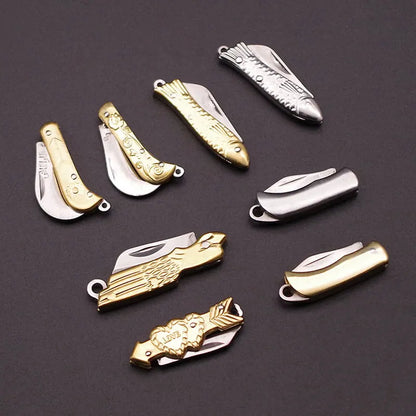 Mini Pocket Knife Keychain - Multifunctional Fruit Knife Pendant for Women and Men, Key Ring Holder and Bag Gift Charm