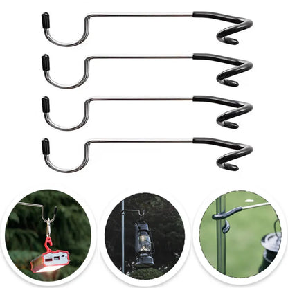 Stainless Steel Light Pole Hook - Lantern Hanger for Hunting, Fishing, Camping - Outdoor Accessory for Light Stands