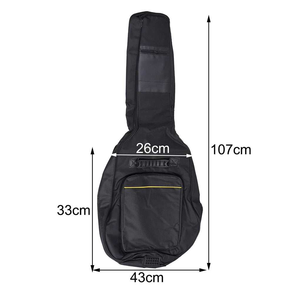 41-Inch Guitar Bag - Oxford Fabric Double Straps Padded Black Guitar Case Gig Backpack, Guitar Accessories