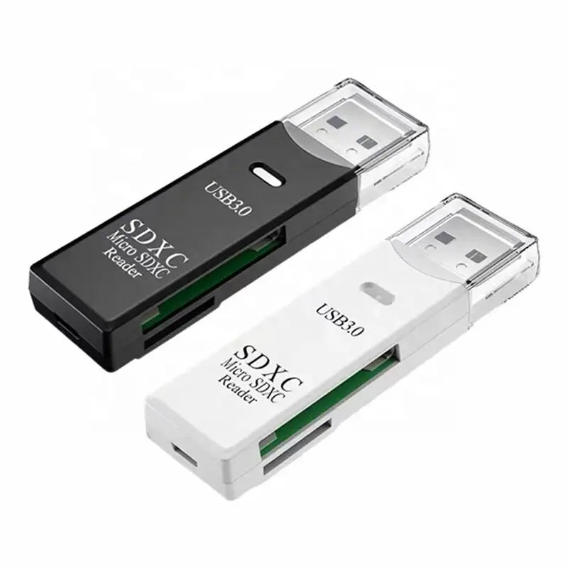 Mini High Speed 2-in-1 Multi Card Reader: USB 3.0 Micro SD TF Memory Flash Drive Adapter