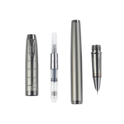 Gunmetal Fountain Pen - Professional, Stylish, and Sturdy Luxury Pen with Mechanical Feel and Metallic Touch