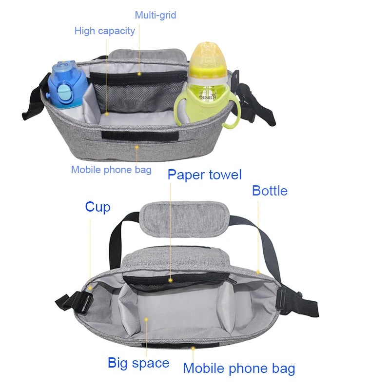 Stroller Bag Pram Organizer | Baby Stroller Accessories with Cup Holder Cover | Winter Baby Buggy Accessories