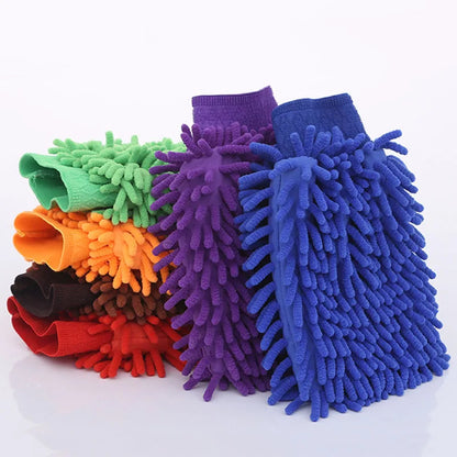 Car Wash Gloves Chenille Glove - Plush Rags Thickened Double-Sided Cleaning Tools for Auto Accessories, Car Detailing Supplies