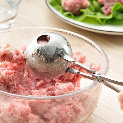 Stainless Steel Meat Ball Maker Tool | Round Rice Ball Shaper Spoon | Non-Stick Meatball Making Mold | Kitchen Gadget