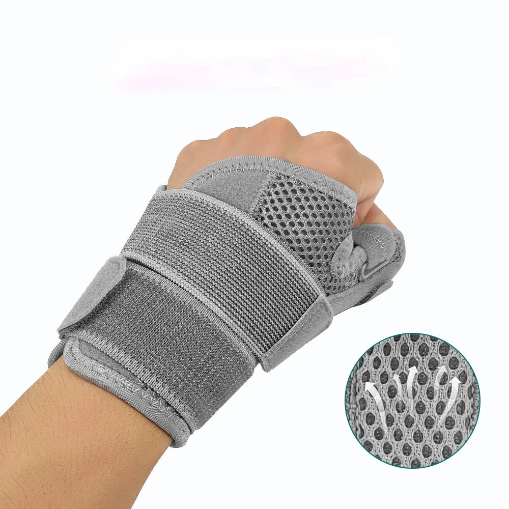 Flexible Splint Wrist Thumb Support Brace - Breathable Protector Guard for Tendonitis Arthritis, Fits Right and Left Hand