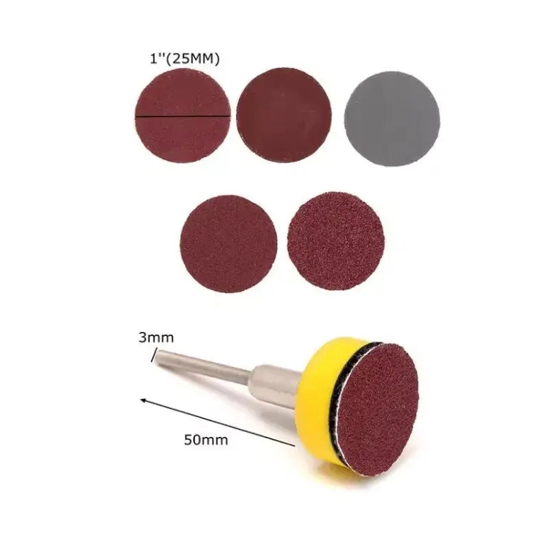 ITLY 1 Inch 100 Piece Sandpaper Set: Sanding Disc Abrasive Paper for Dremel Tools - Abrasive Polishing Pad Included