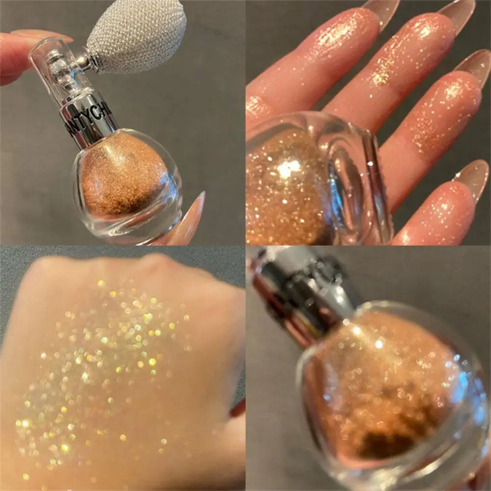 Diamond High Gloss Glitter Spray Highlighter Powder | Fragrance-infused Shiny Face & Body Makeup Cosmetics