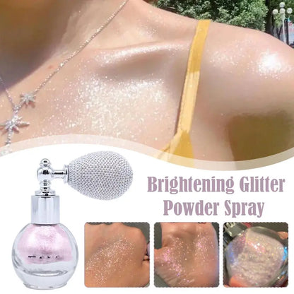 Diamond High Gloss Glitter Spray Highlighter Powder | Fragrance-infused Shiny Face & Body Makeup Cosmetics