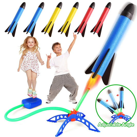 Air Rocket Foot Pump Launcher – Outdoor Air Pressing Pedal Soaring Rocket Toy for Kids, Jumping Sport Game and Gift