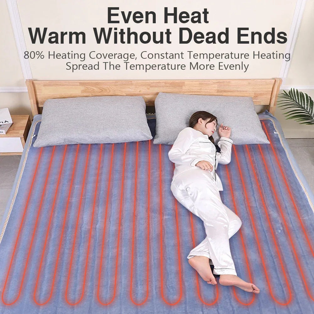 220V Electric Heating Blanket - Intelligent Thermostat Control, Thick Security Warmth, Body-Warming Electric Mattress